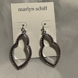 Marlyn Schiff Silver Teardrop Earrings with Textured Finish